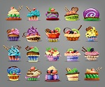 Colorful ice cream cake vector